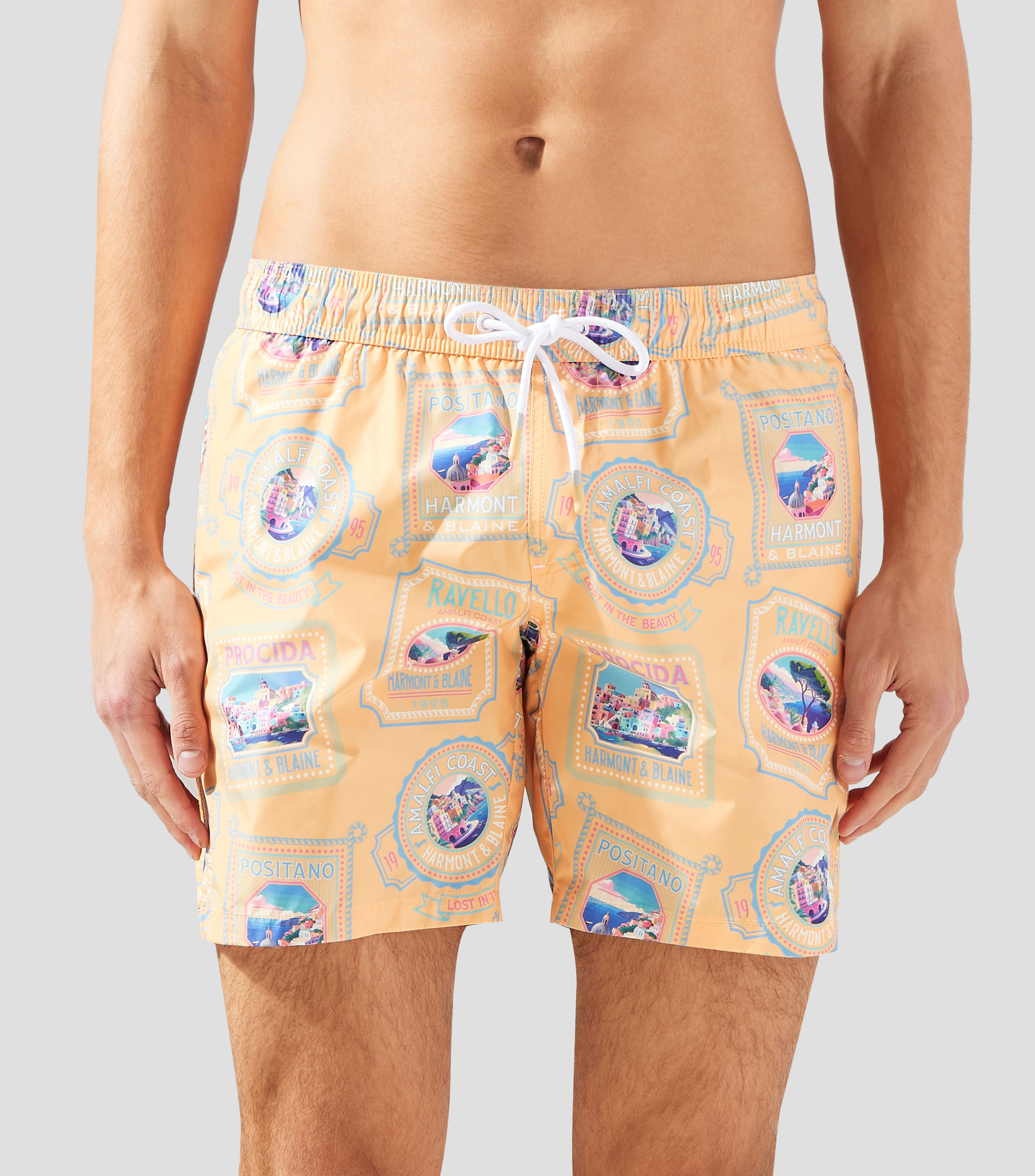Traje de baño largo estampado Hombre
